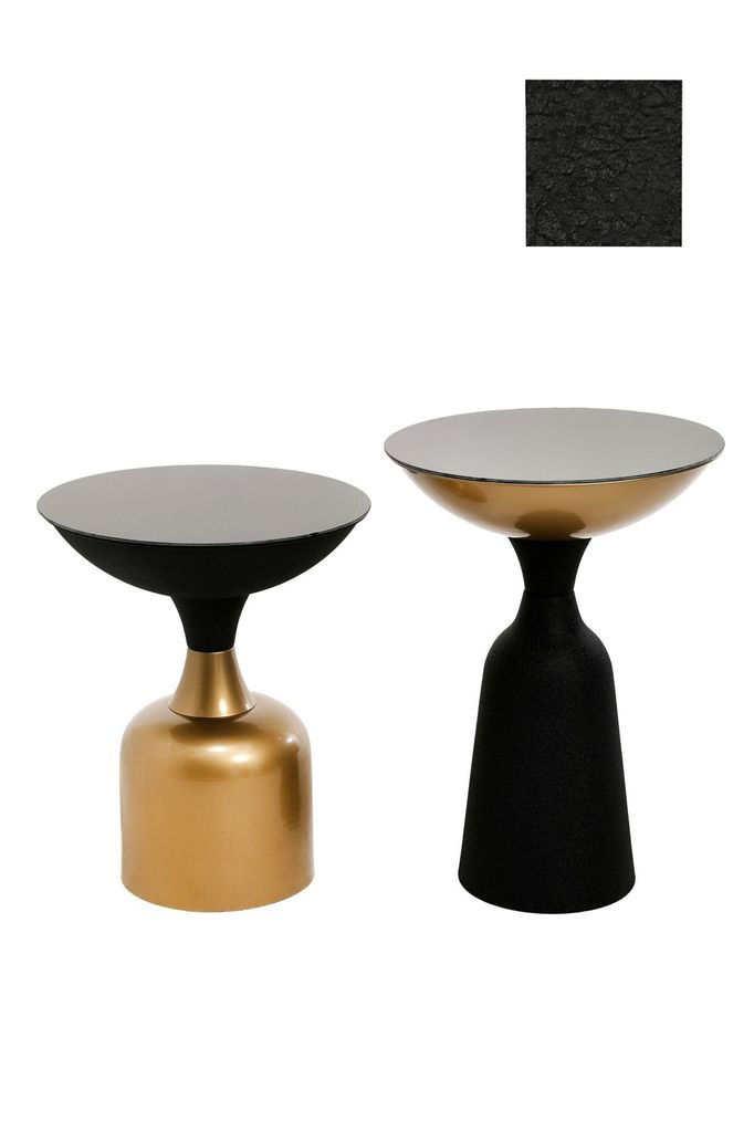 Üveg lerakóasztal, arany fekete - abel - butopêa